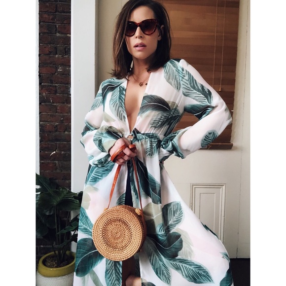 Last 1✨🆕Malibu Palm Leaf Kimono Beach Cover Up - Picture 8 of 8